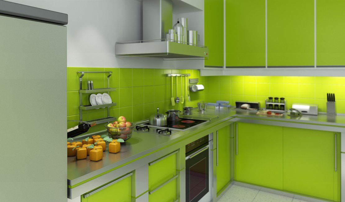Кухня в зеленой цветовой гамме