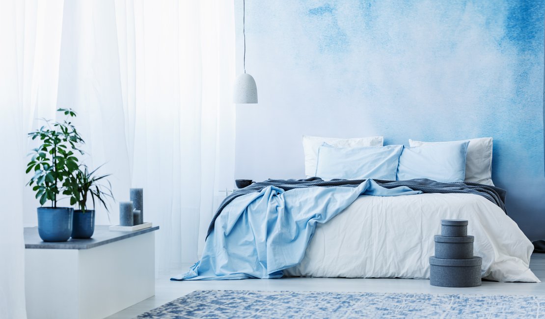 Спальня в голубых цветах